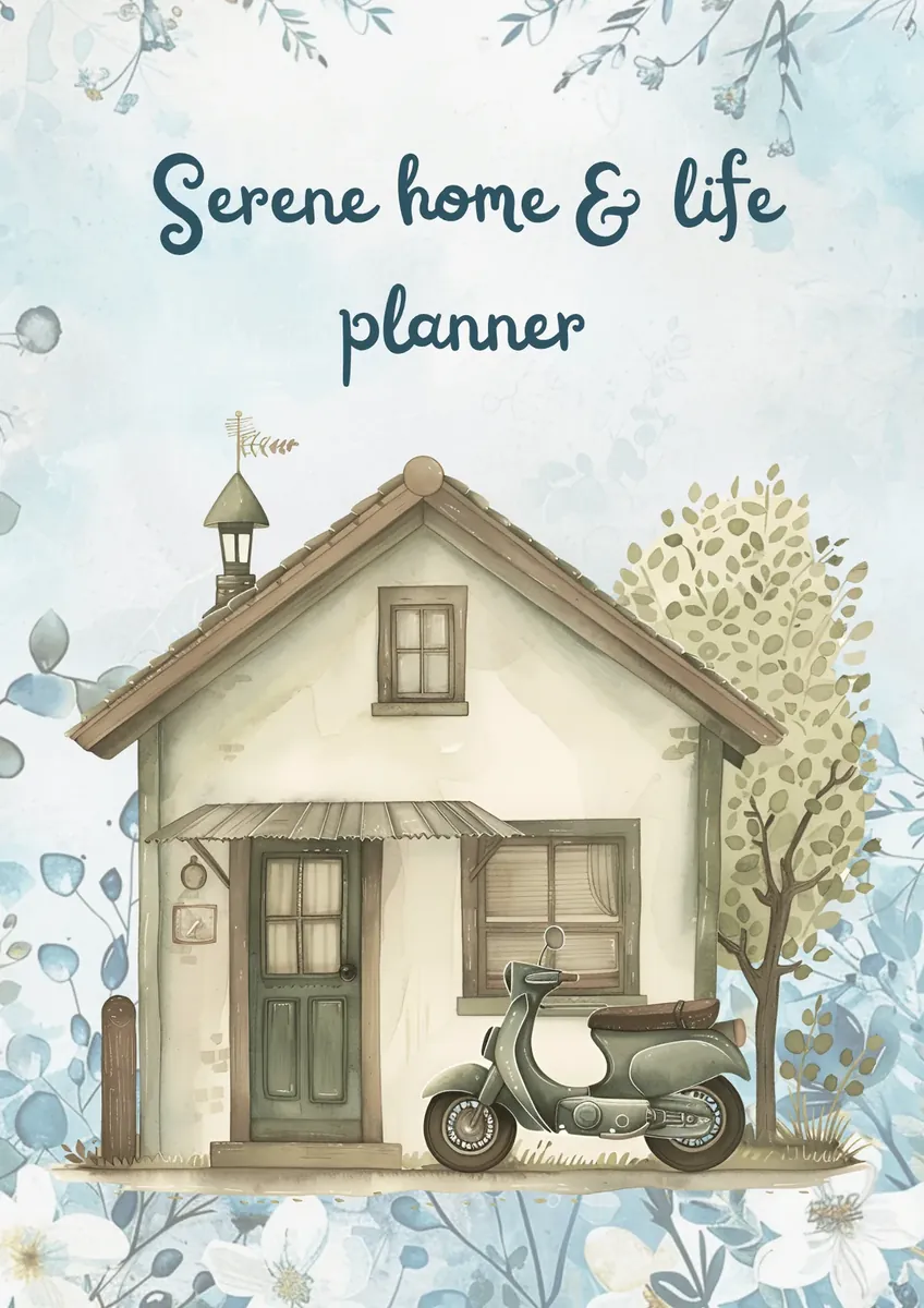 Serene Home and Life Planner cover showing the home and household planner design