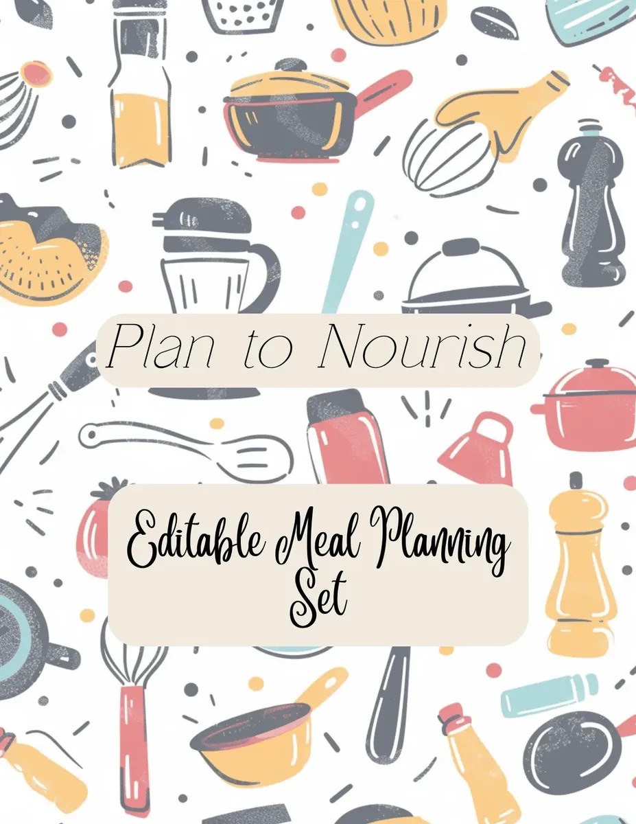 Colourful alternative cover for the Plan to Nourish meal planning set