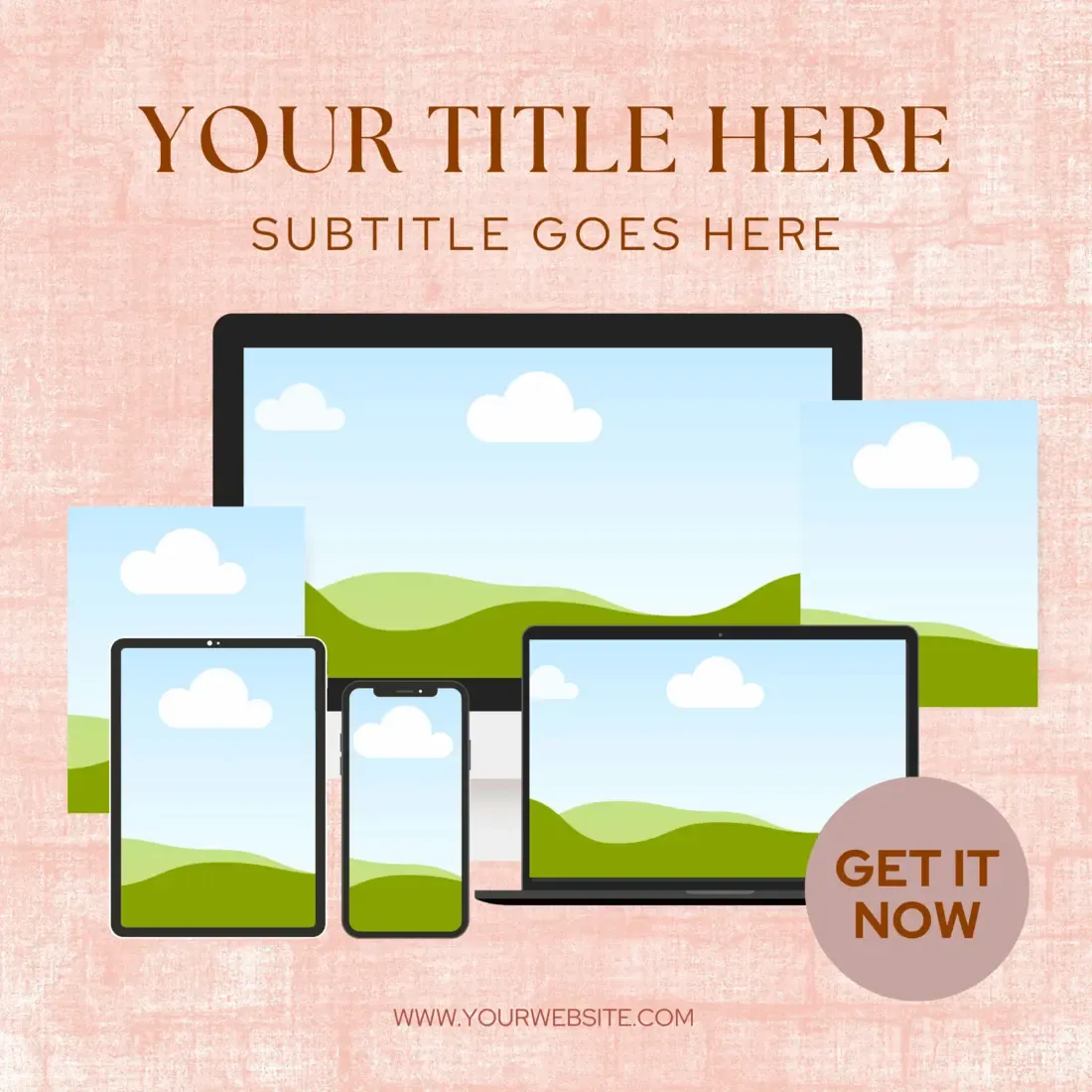 Multi-device product mockup template included in the vault